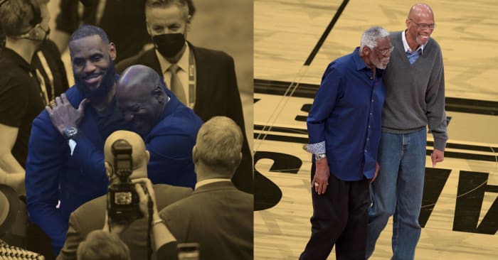 LeBron James, Michael Jordan, Bill Russell, and Kareem Abdul-Jabbar