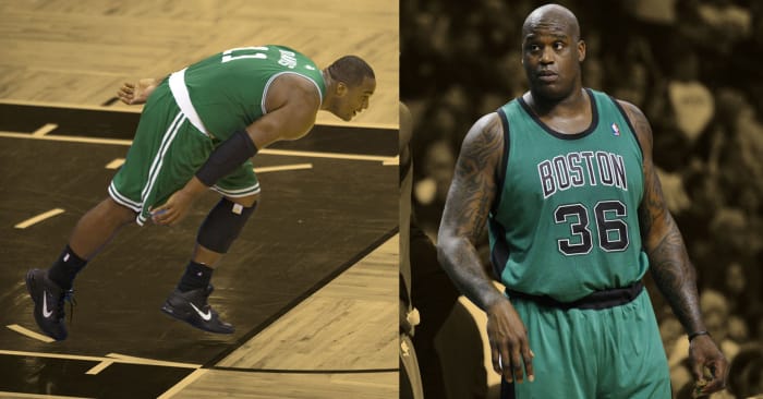 Glen 'Big Baby' Davis and Shaquille O'Neal