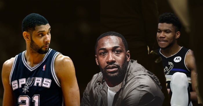 Tim Duncan, Gilbert Arenas, and Giannis Antetokounmpo