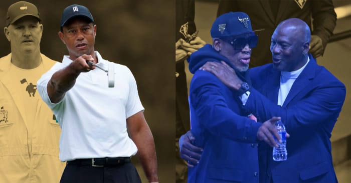 Tiger Woods, Dennis Rodman, and Michael Jordan