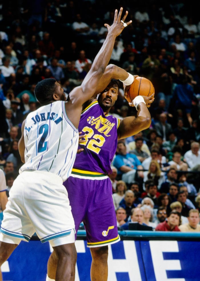 Larry Johnson had his fair share of battles with Karl Malone, who he considered the greatest power forward when he played in the NBA