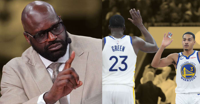 Shaquille O'Neal, Draymond Green, and Jordan Poole
