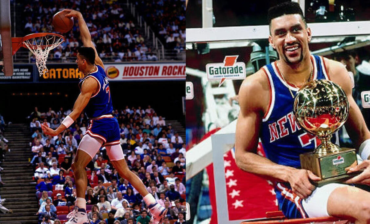 In your face Jon Koncak Kenny' Sky' Walker with the Slammer