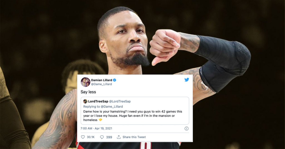 Portland Trail Blazers star Damian Lillard tweets back at fans