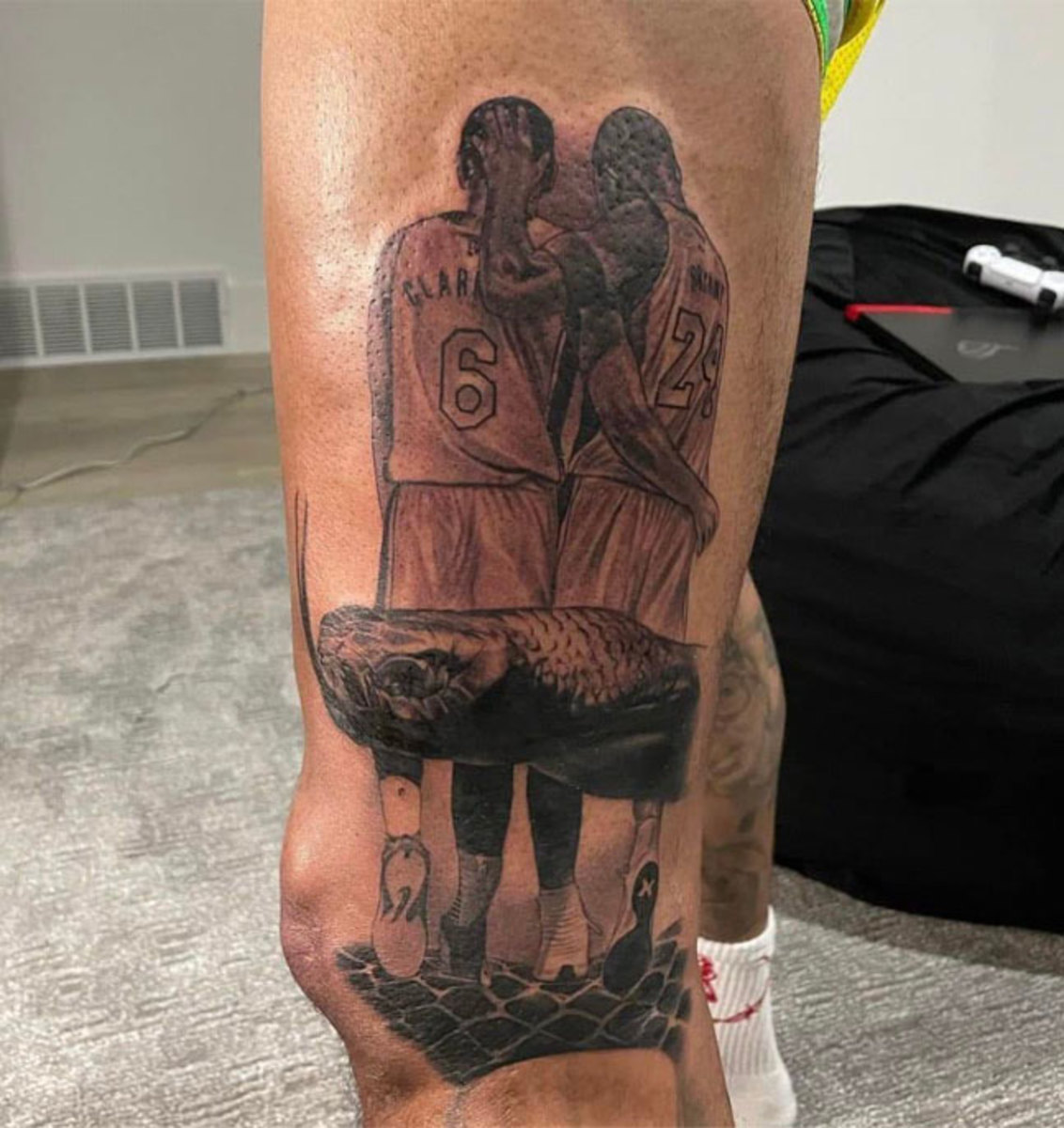 Look Devin Booker Be Legendary tattoo honors Kobe Bryant