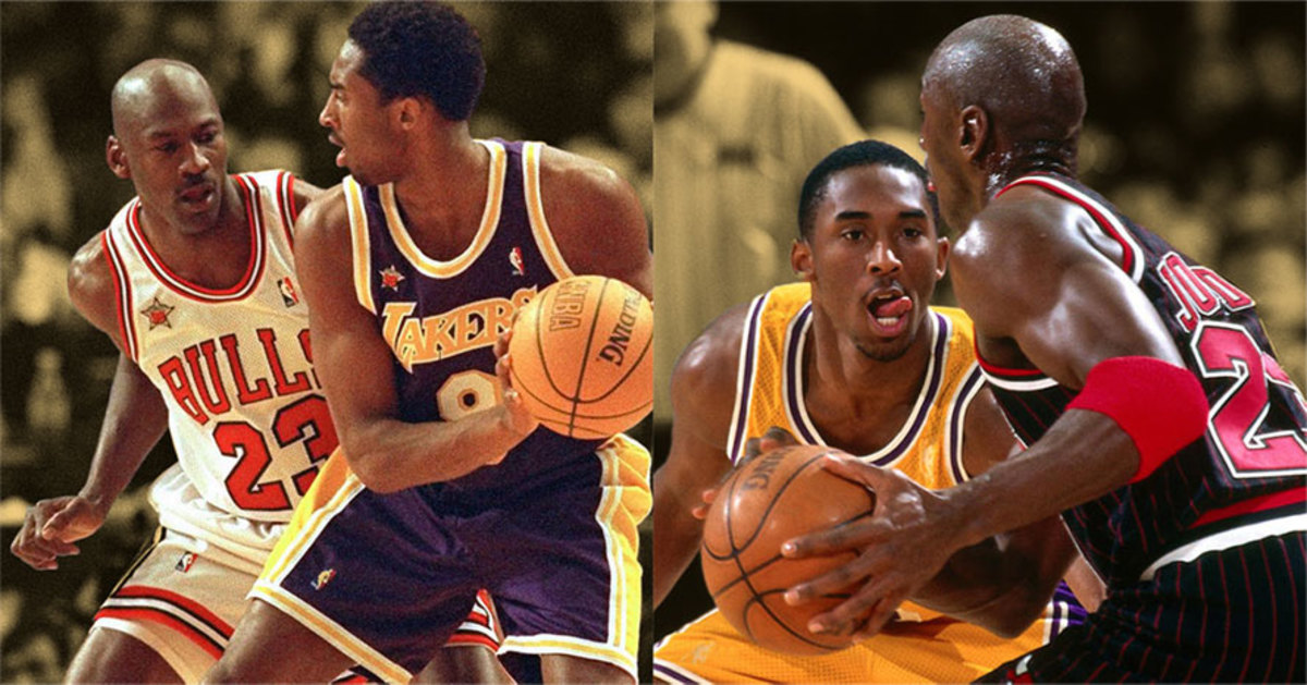 Los Angeles Lakers guard Kobe Bryant and Chicago Bulls guard Michael Jordan