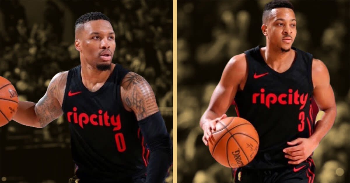 NBA_ Jersey Portland Trail''Blazers''Men C.J. McCollum Damian