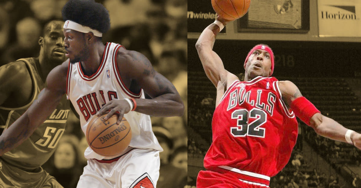 Ben Wallace and Eddie Robinson during their time with the Bulls