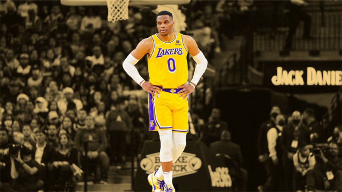Mar 7, 2022; San Antonio, Texas, USA; Los Angeles Lakers guard Russell Westbrook