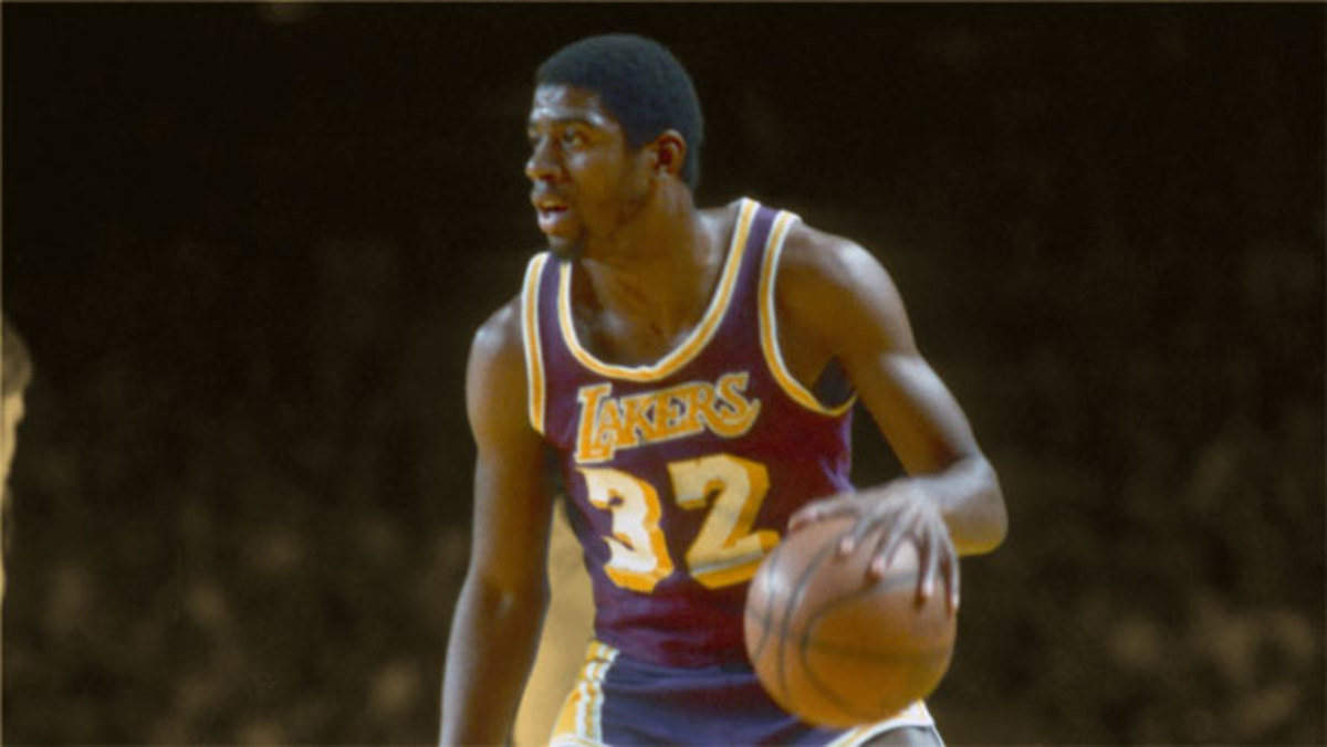 Los Angeles Lakers point guard Magic Johnson during the 1980-81 season