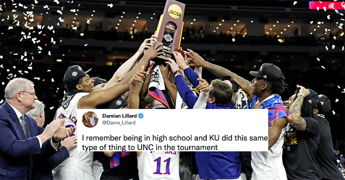 NBA players react to a surprising win by the Kansas Jayhawks over UNC Tar Heels