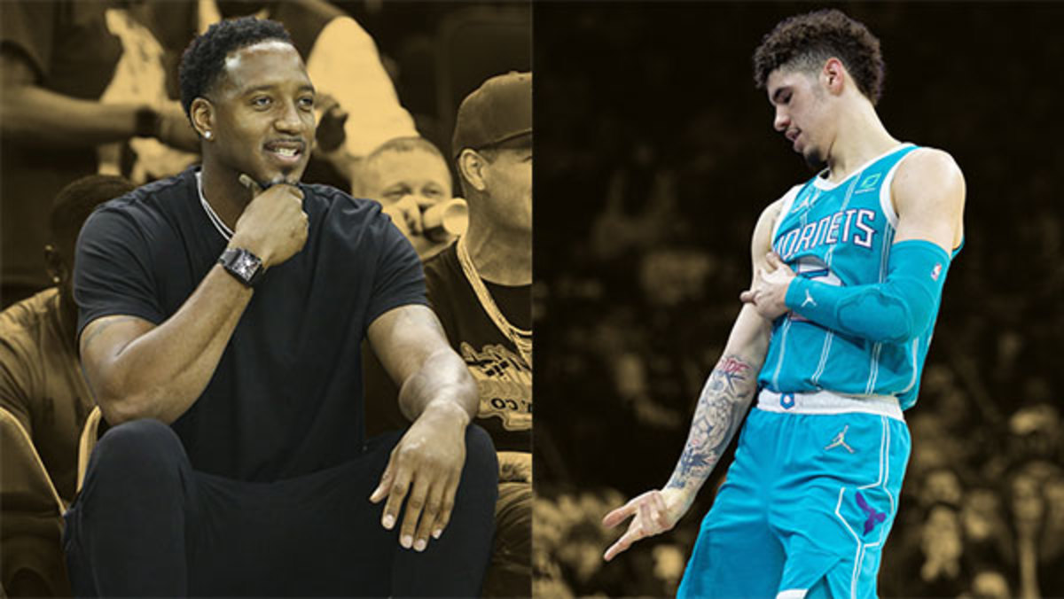 Tracy McGrady and Charlotte Hornets guard LaMelo Ball