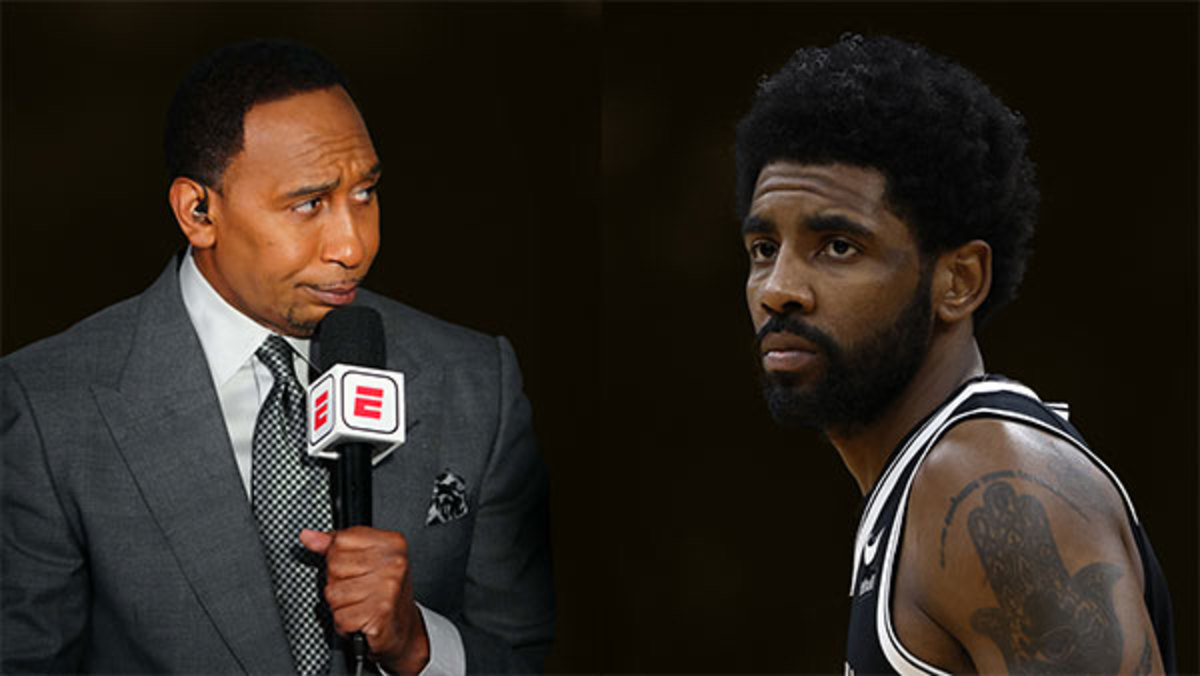 ESPN reporter Stephen A. Smith and Brooklyn Nets guard Kyrie Irving