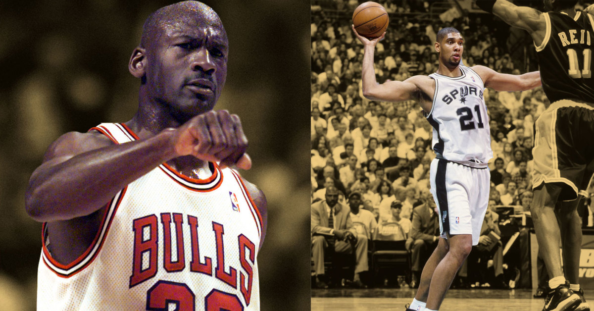 Michael Jordan and Tim Duncan