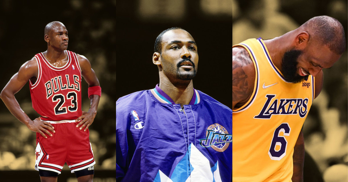 Michael Jordan, Karl Malone and LeBron James