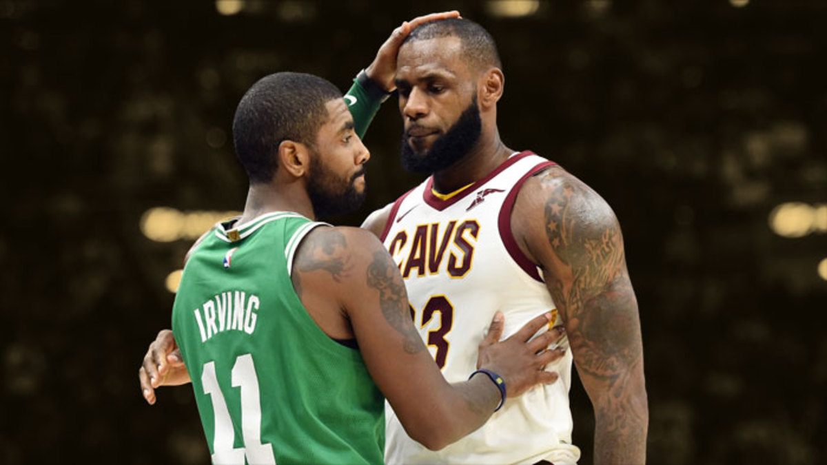 Cleveland Cavaliers forward LeBron James and Boston Celtics guard Kyrie Irving