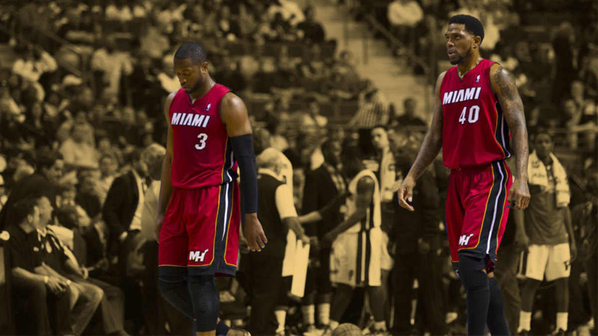 Miami Heat shooting guard Dwyane Wade and power forward Udonis Haslem