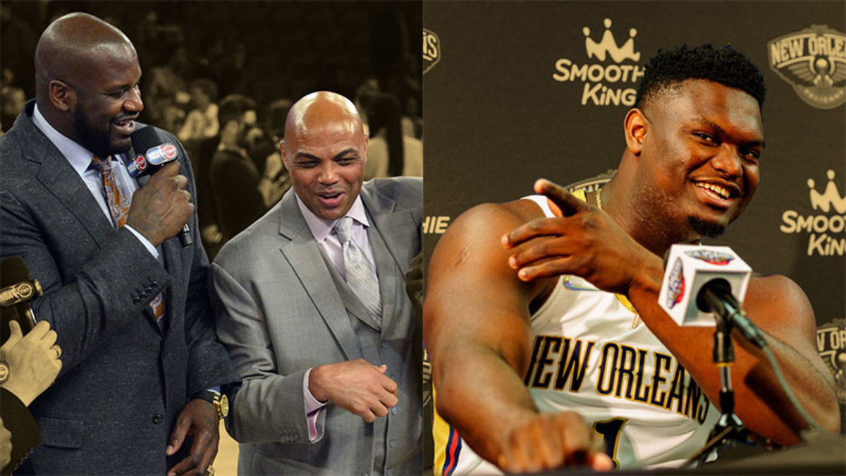 Shaquille O'Neal, Charles Barkley and New Orleans Pelicans forward Zion Williamson