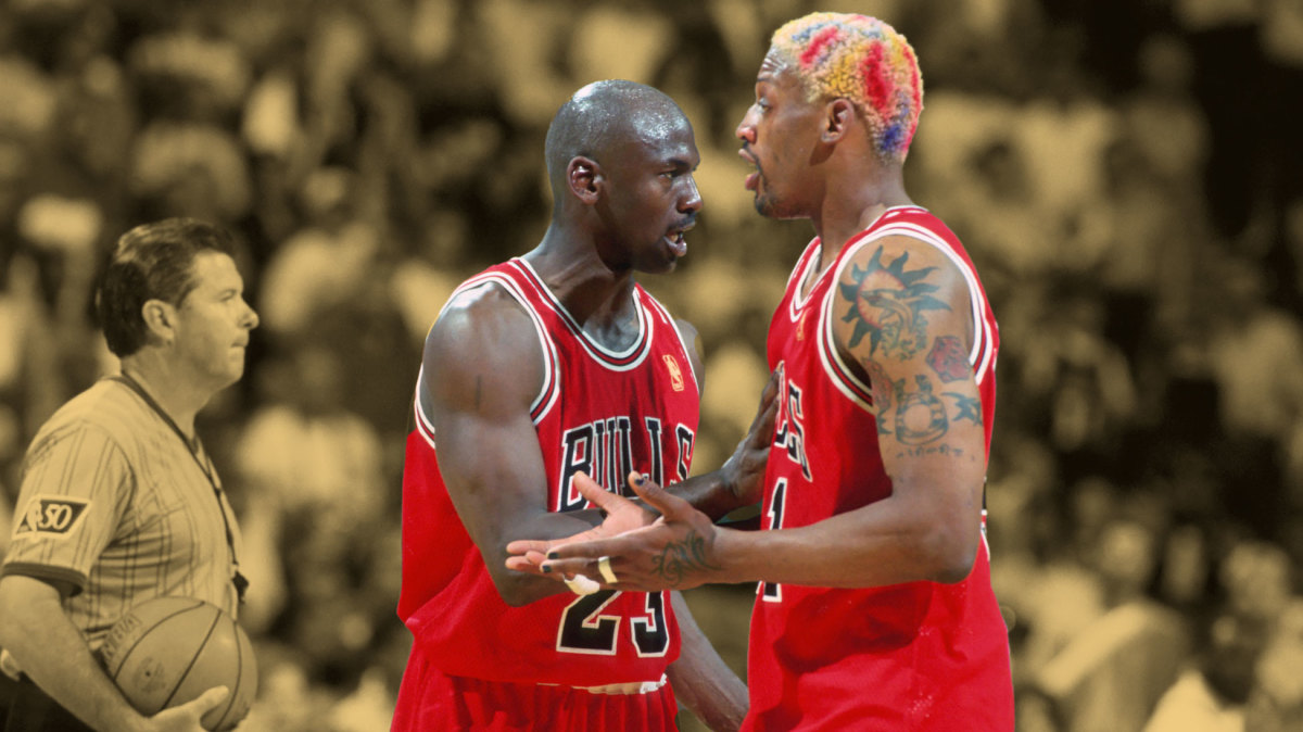 Vintage 1997 Chicago Bulls '97 NBA Champions Jordan Rodman Pippen