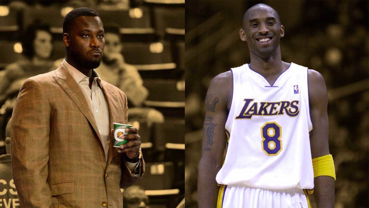Philadelphia 76ers center Kwame Brown (left); Los Angeles Lakers superstar Kobe Bryant (right)
