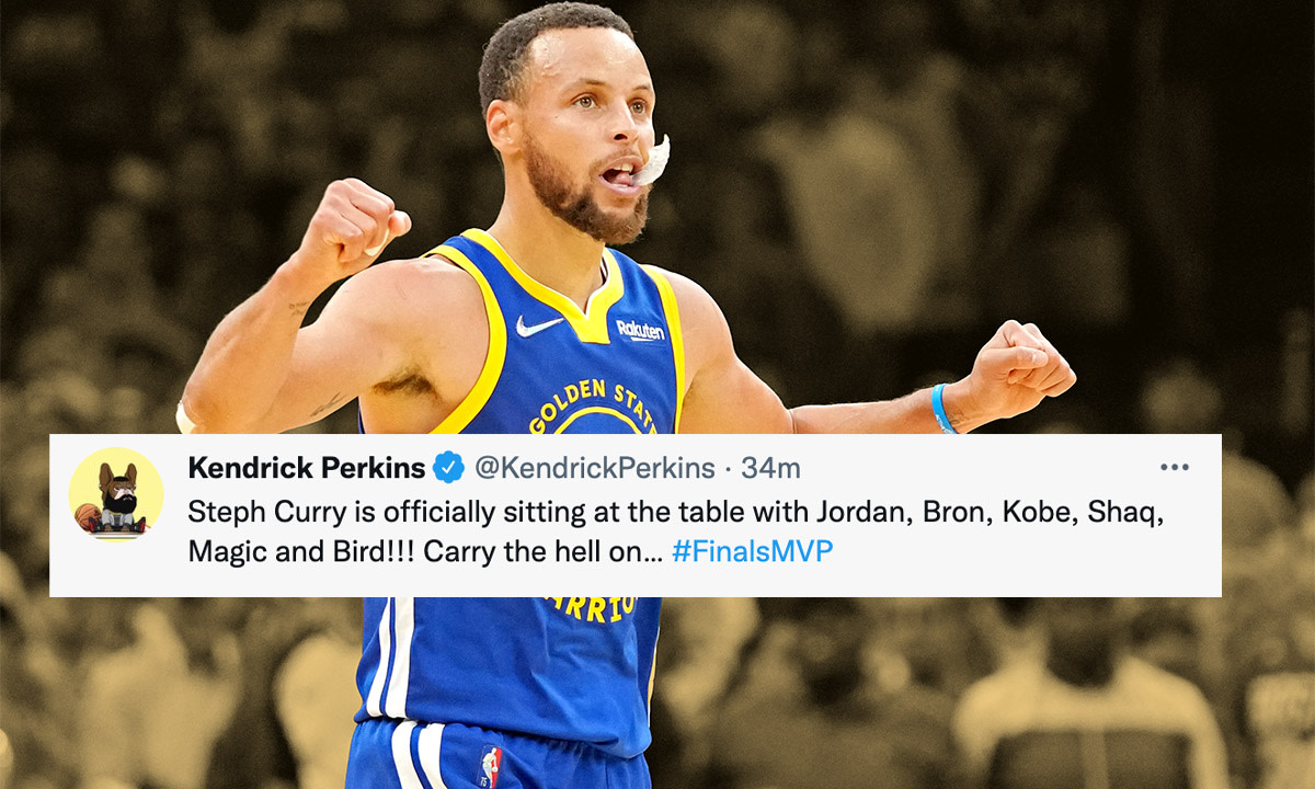 NBA players react to the Golden State Warriors winning another NBA title
