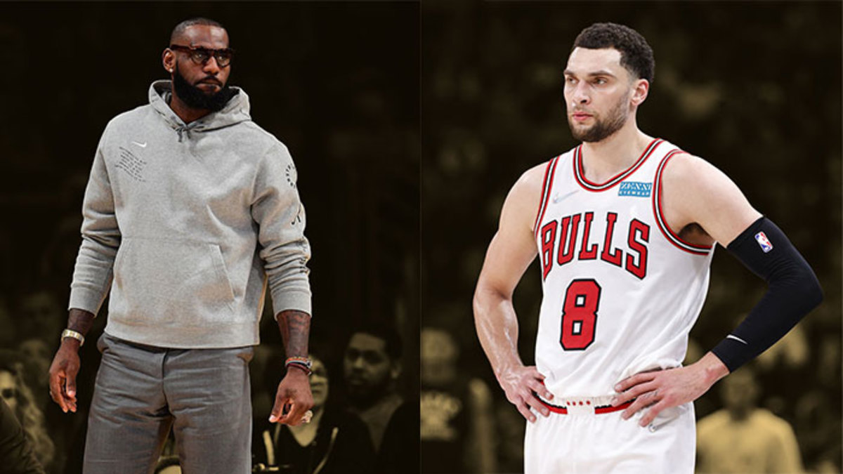 Los Angeles Lakers forward LeBron James and Chicago Bulls guard Zach LaVine