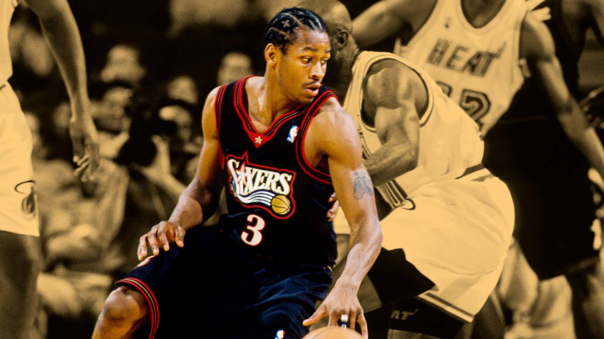 Allen Iverson wearing the iconic 76ers black jersey that the organisation might bring back