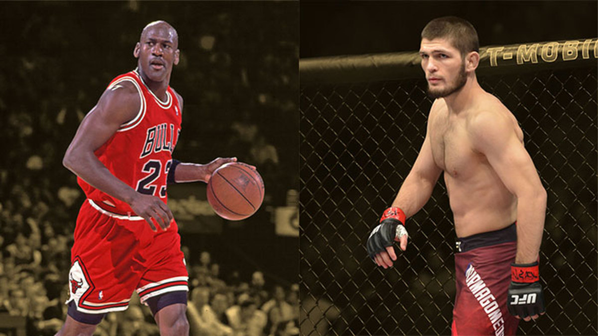 Chicago Bulls guard Michael Jordan and UFC champion Khabib Nurmagomedov