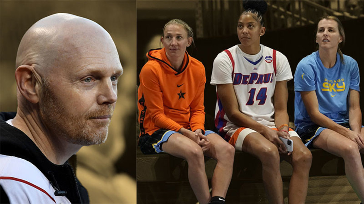 Comedian Bill Burr, WNBA players Courtney Vandersloot, Candace Parker, and Allie Quigley