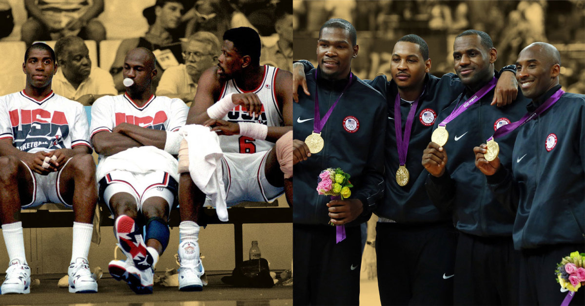 Just some of the stars from the 1992 Dream Team and the 2012 USA Team