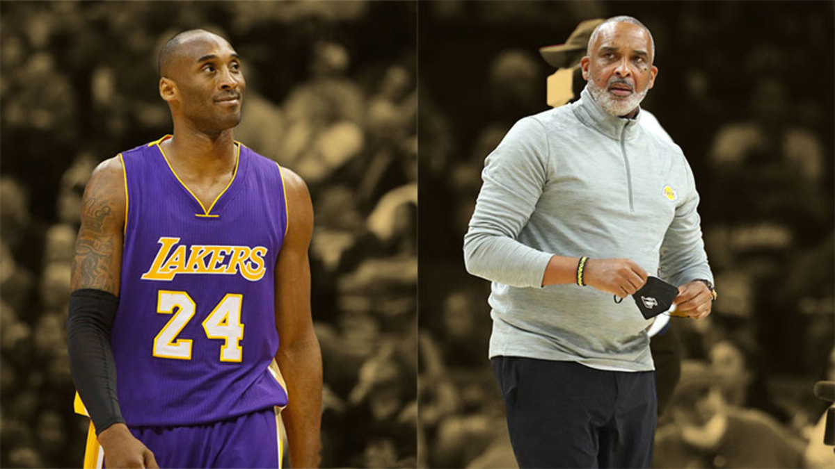 Los Angeles Lakes guard Kobe Bryant and assistant coach Phil Handy