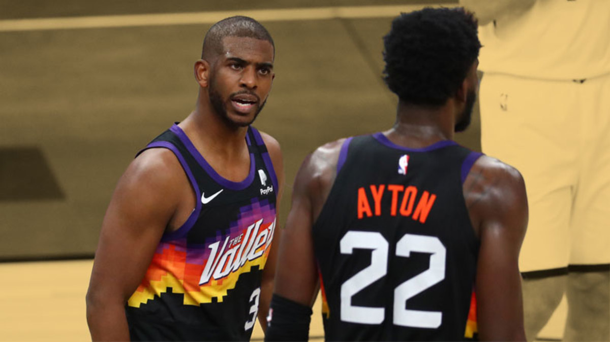 Phoenix Suns guard Chris Paul and center DeAndre Ayton