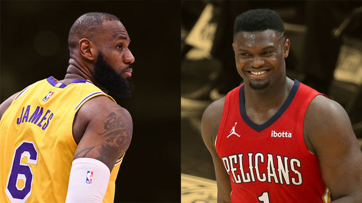 Los Angeles Lakers forward LeBron James and New Orleans Pelicans forward Zion Williamson