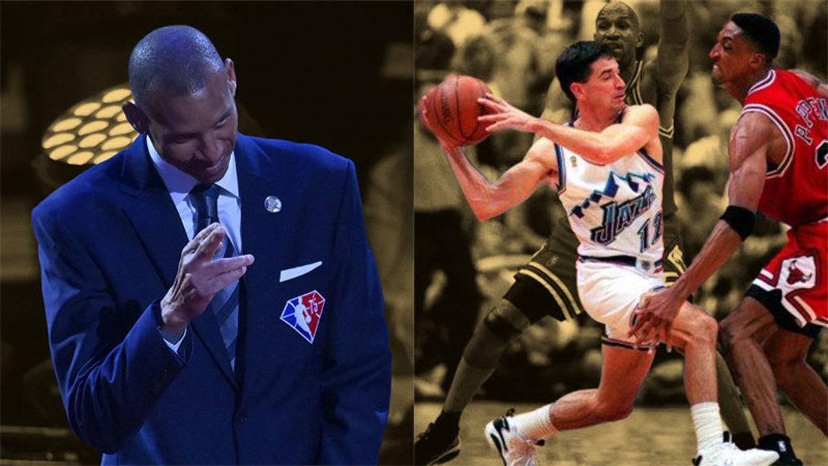 Indiana Pacers legend Reggie Miller, Utah Jazz guard John Stockton, Scottie Pippen forward Chicago Bulls