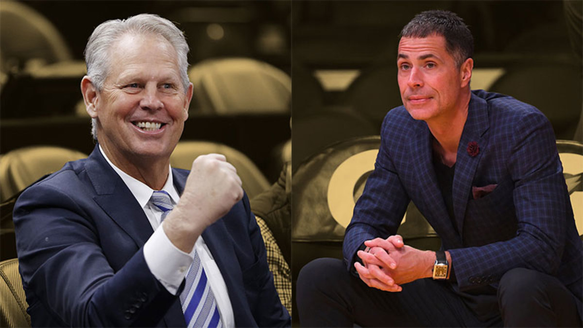 Utah Jazz executive Danny Ainge and Los Angeles Lakers general manager Rob Pelinka