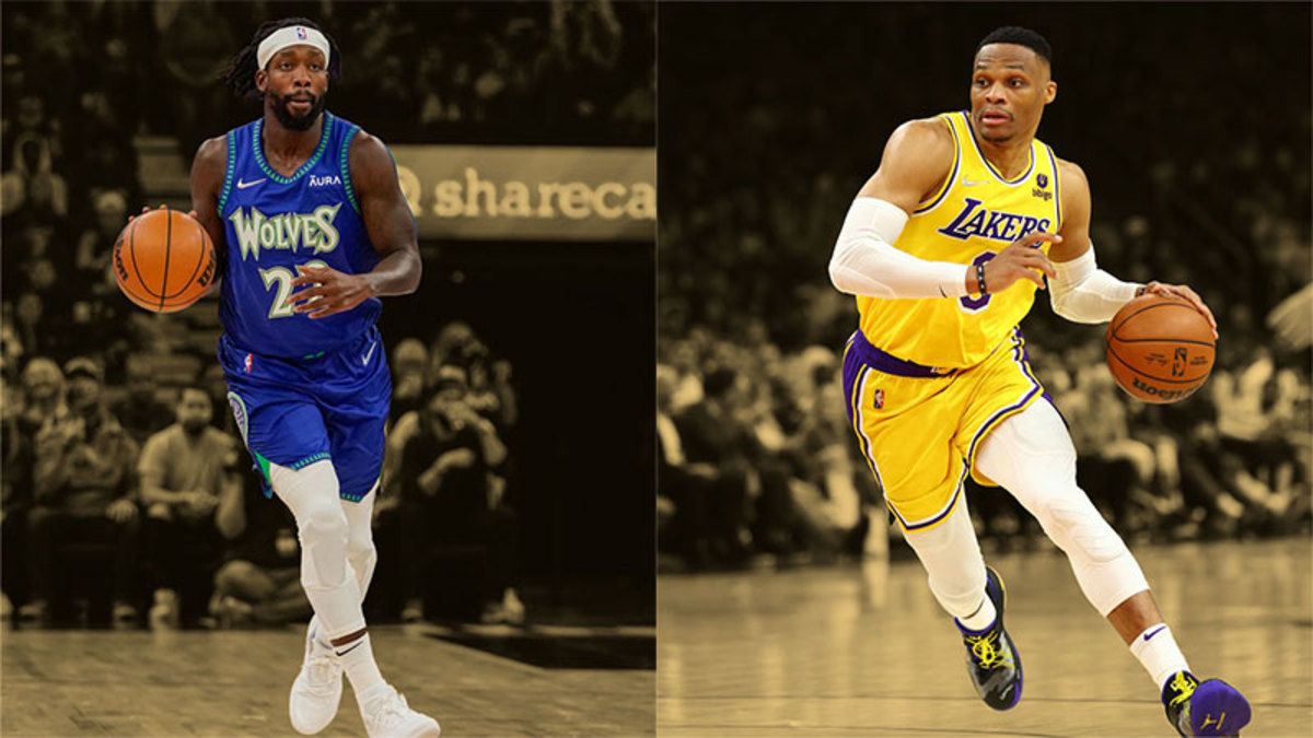 Minnesota Timberwolves guard Patrick Beverly and Los Angeles Lakers guard Russell Westbrook