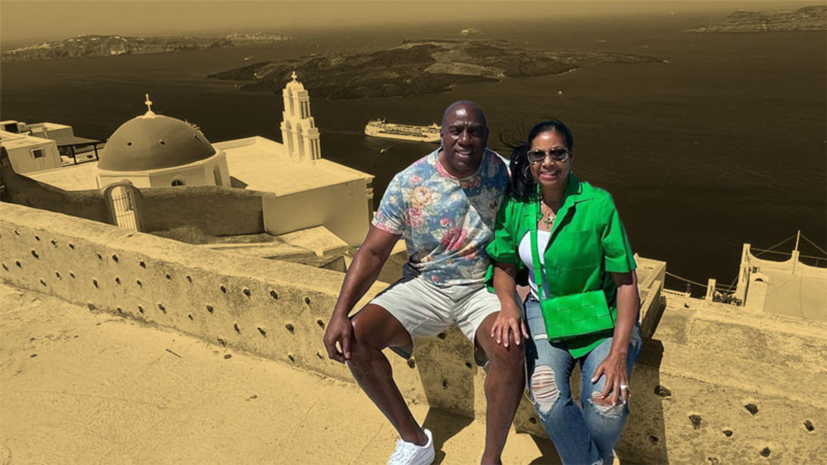 Los Angeles Lakers legend Earvin Magic Johnson and his wife Cookie Johnson
