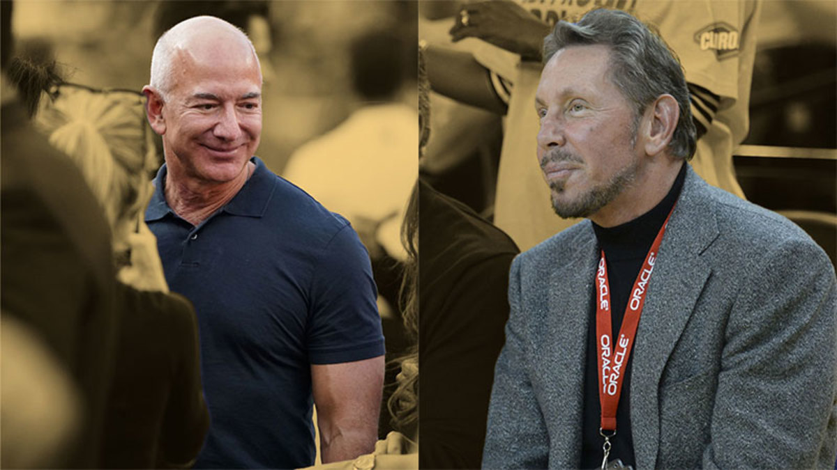 Amazon executive chairman Jeff Bezos and Oracle co-founder Larry Ellison