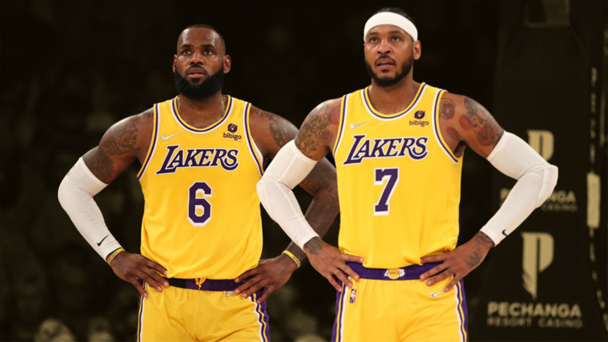 Los Angeles Lakers forward LeBron James and forward Carmelo Anthony