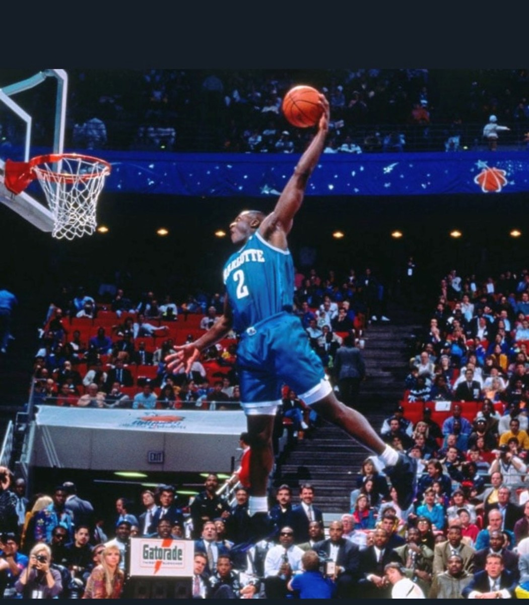 Larry Johnson in the 1992 Dunk Contest