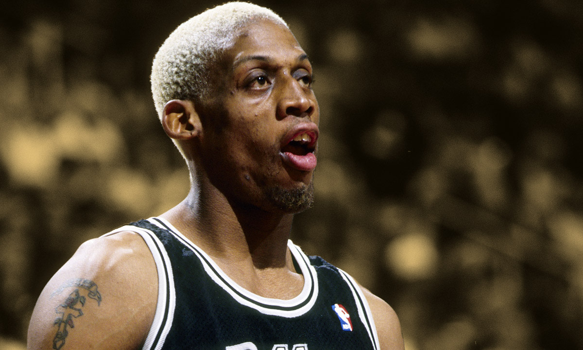 Dennis Rodman on the worst hangover game of his career