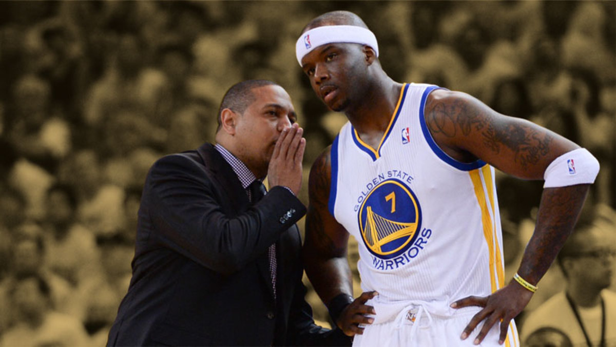 Golden State Warriors head coach Mark Jackson and center Jermaine O'Neal