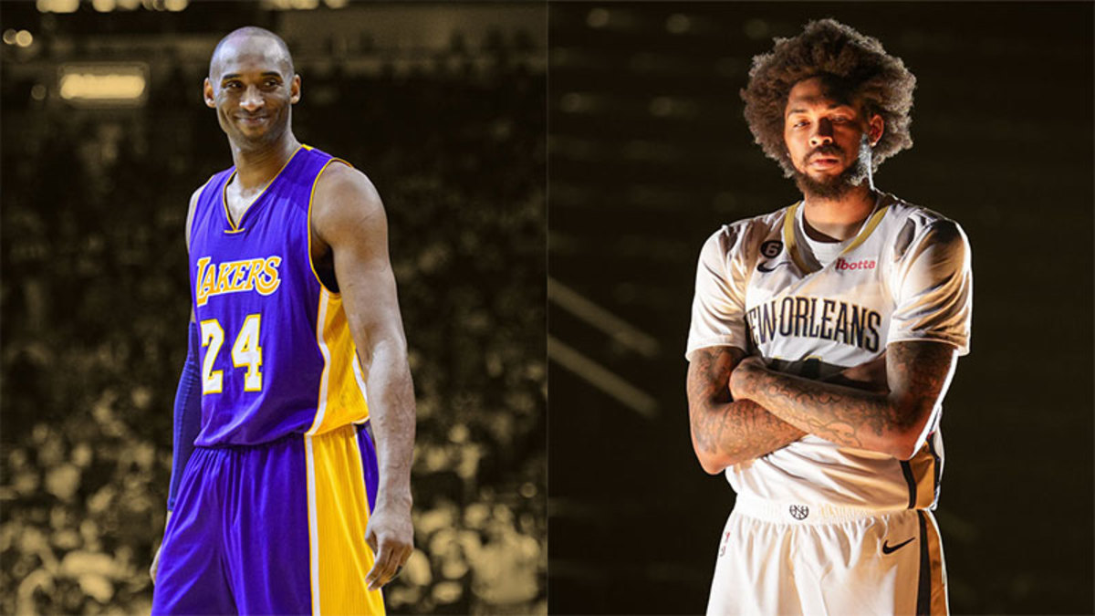 Los Angeles Lakers forward Kobe Bryant and New Orleans Pelicans forward Brandon Ingram