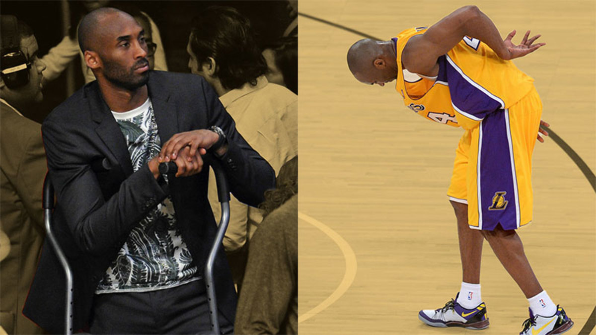 Los Angeles Lakers injured guard Kobe Bryant