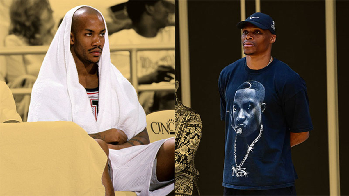 New Jersey Nets guard Stephon Marbury and Los Angeles Lakers player Russell Westbrook
