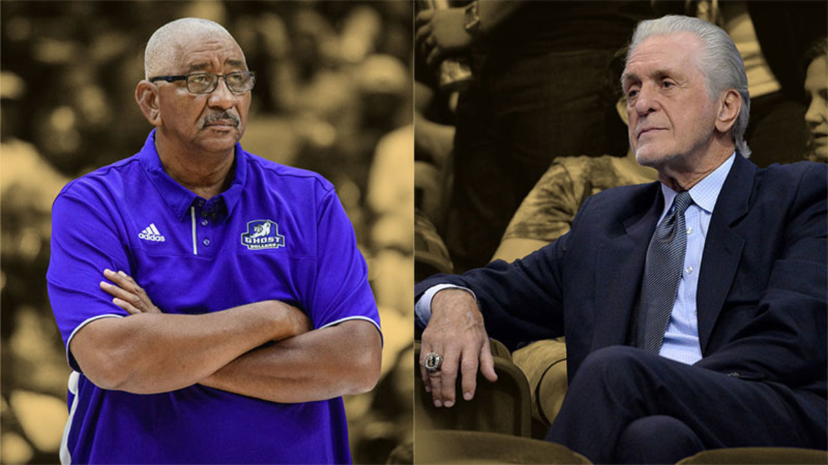 Ghost Ballers head coach George Gervin and Miami Heat president Pat Riley