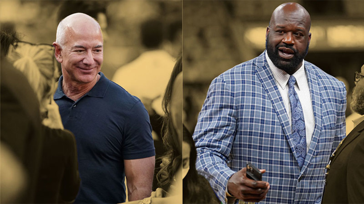 Amazon executive chairman Jeff Bezos and former NBA player Shaquille O'Neal