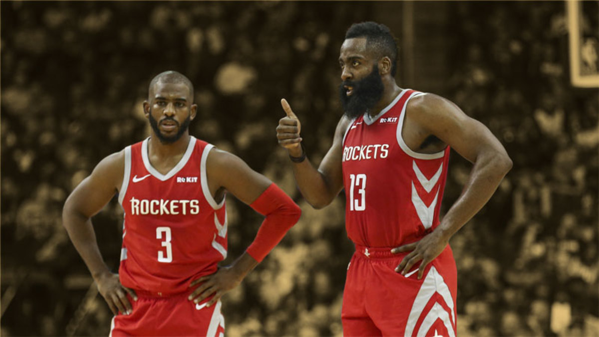 Houston Rockets guard James Harden and guard Chris Paul