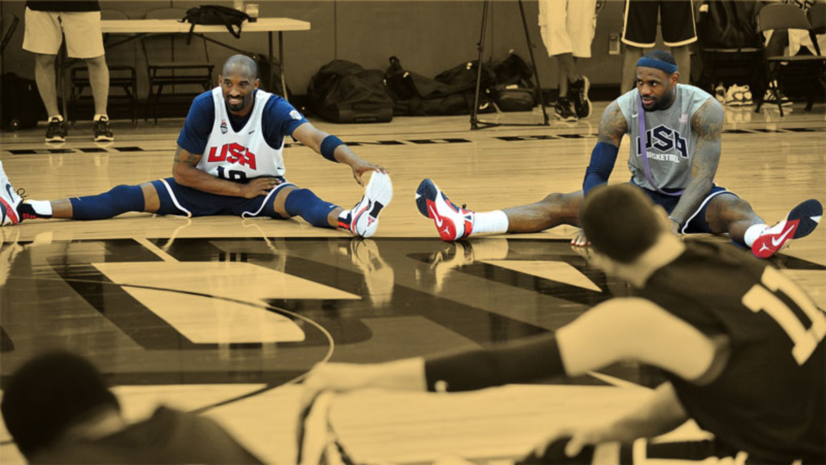 Team USA guard Kobe Bryant and forward LeBron James