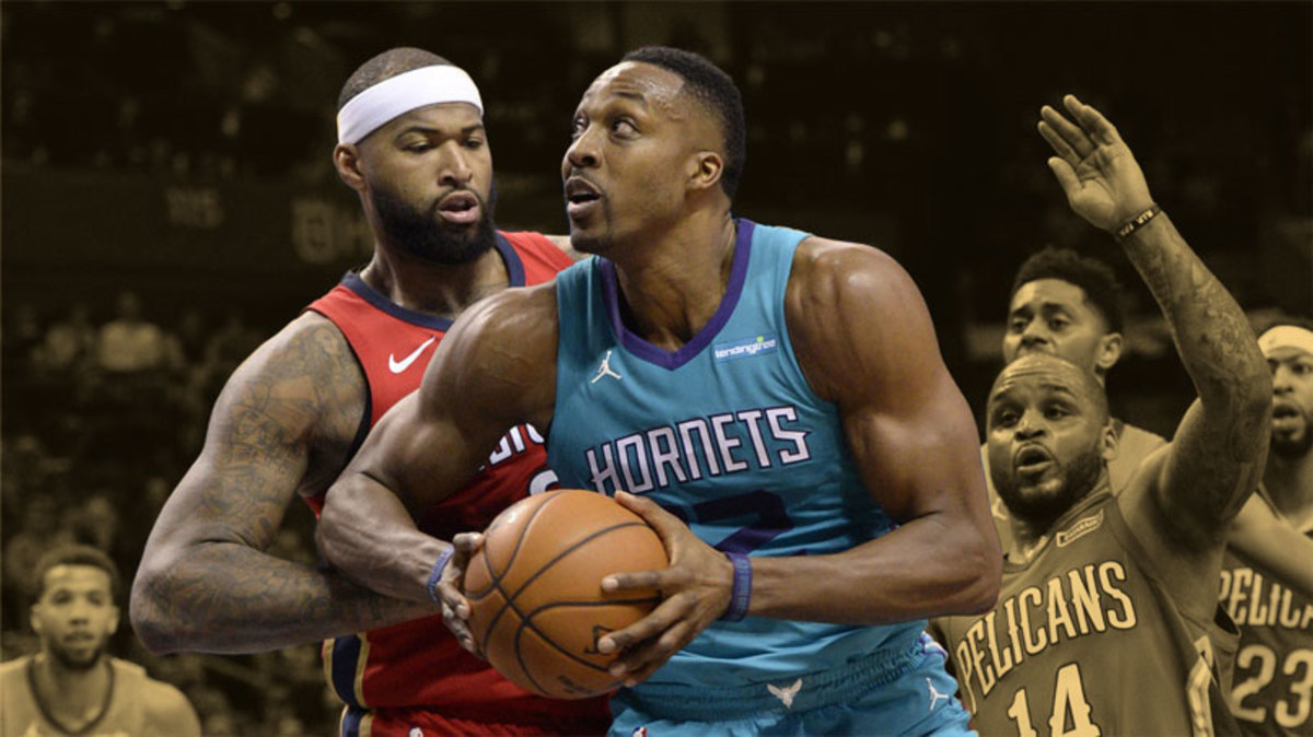 Charlotte Hornets forward center Dwight Howard and New Orleans Pelicans forward DeMarcus Cousins